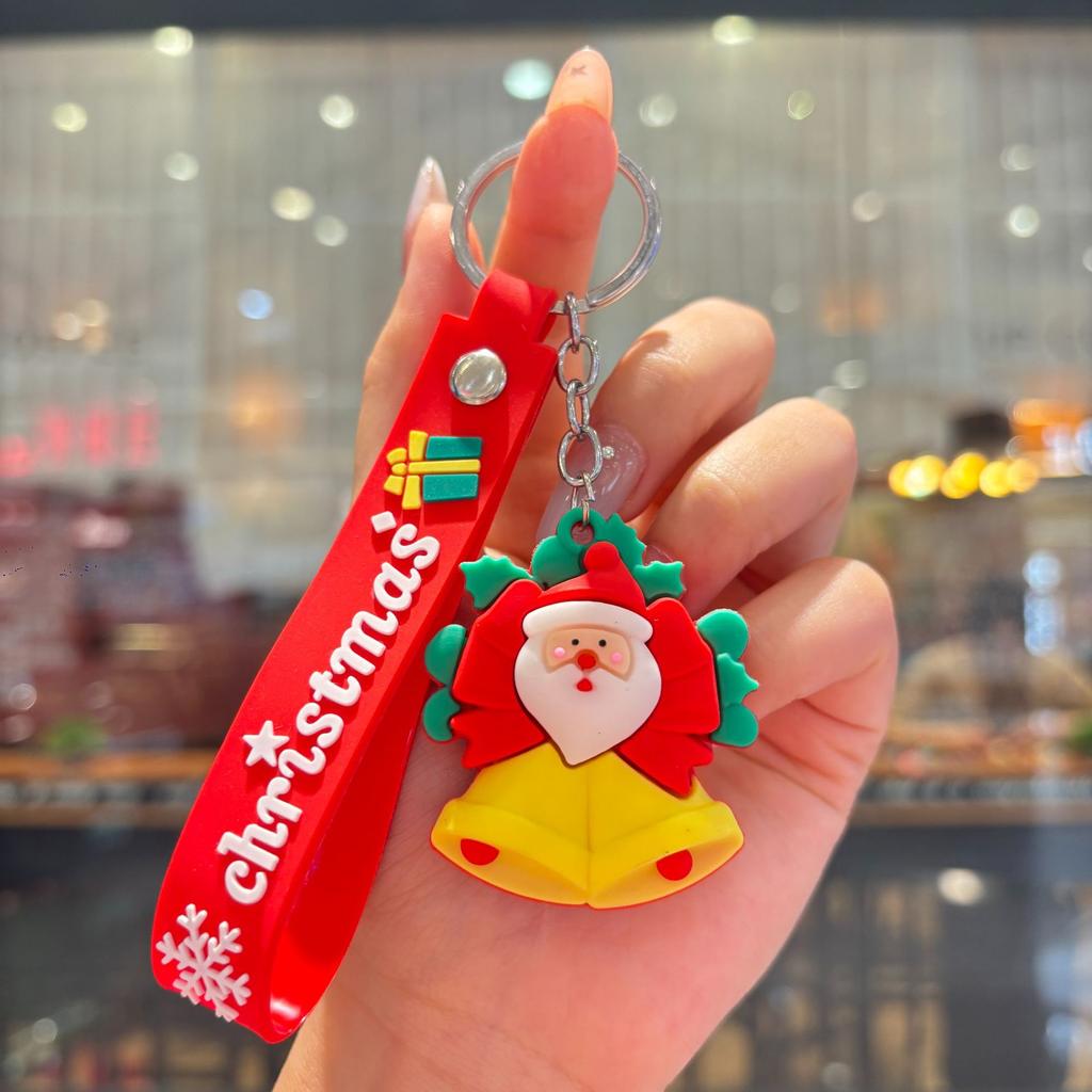 New Christmas Cartoon Keychain Bag Pendant Exquisite Santa Claus Car Keychain Small Gift