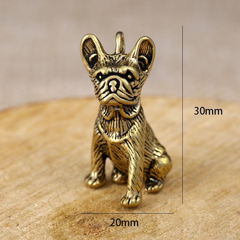 Porte-clés rétro en laiton avec animaux du zodiaque - Pendentif clé simple et mignon