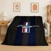 Coperta morbida in flanella M-Mustang Auto da corsa retrò, Coperta accogliente per letto, Divano, Divanetto, Camera da letto, Soggiorno, Viaggio, Picnic