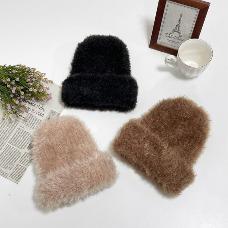 Bosera Boucle Knit Glitter Hat Women s Shine Winter Hat Purple