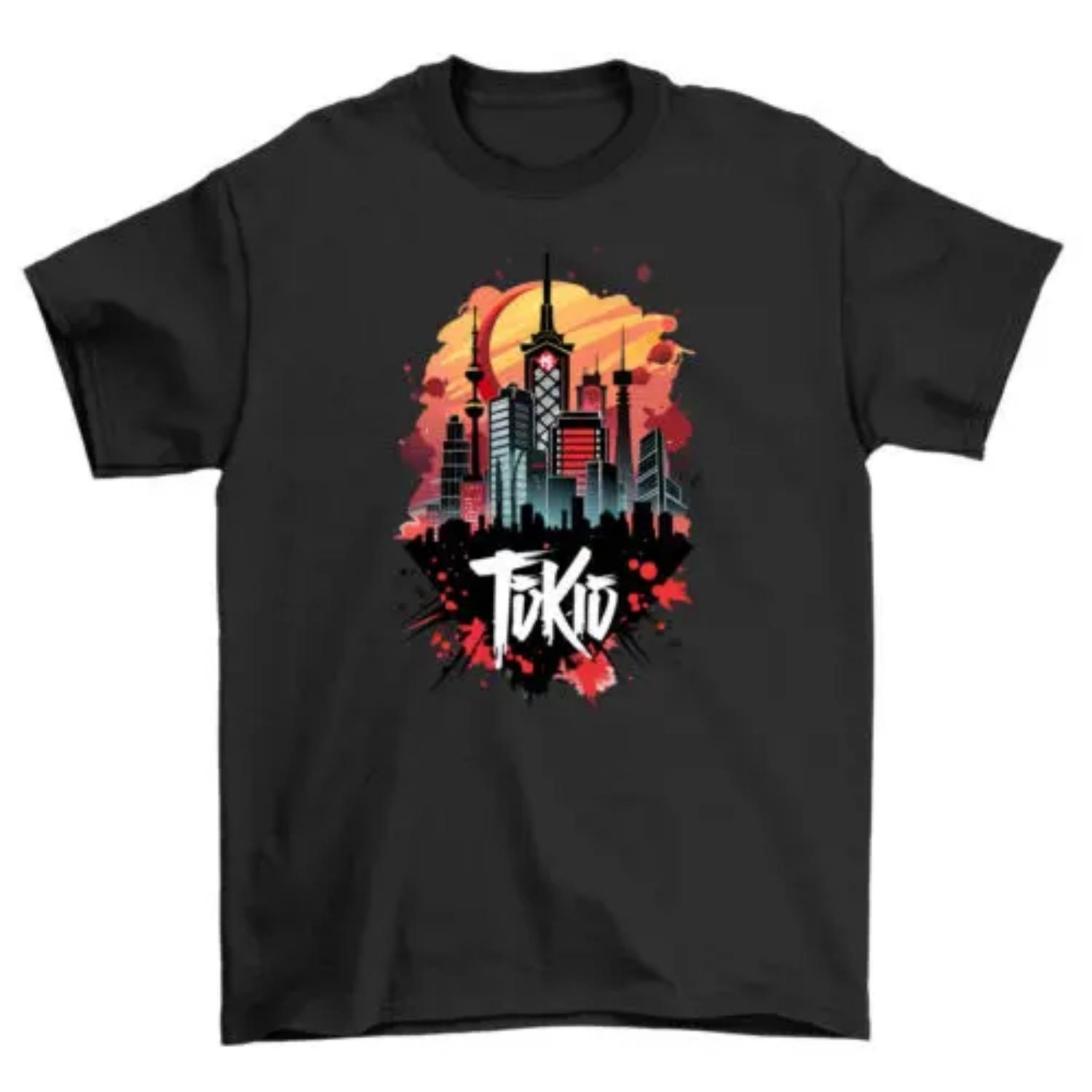 

Tokyo Landscape Anime Skyline t-shirt - Japanese Vibes Included! Funny t-shirt, XXXXXL чорний