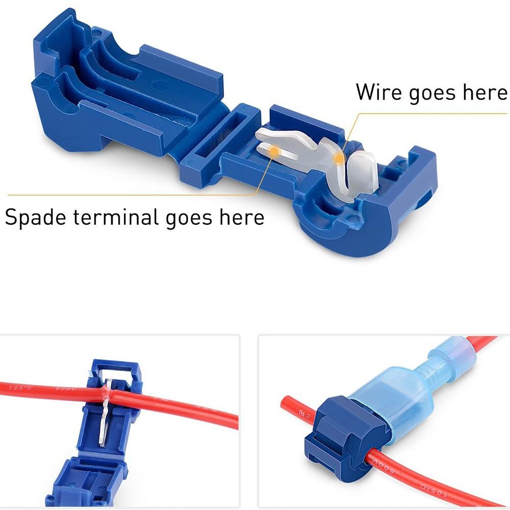 120Pcs T-Tap Connector Quick Electrical Cable Connector Snap Splice Lock Wire Terminal Waterproof Crimp Wire Terminal