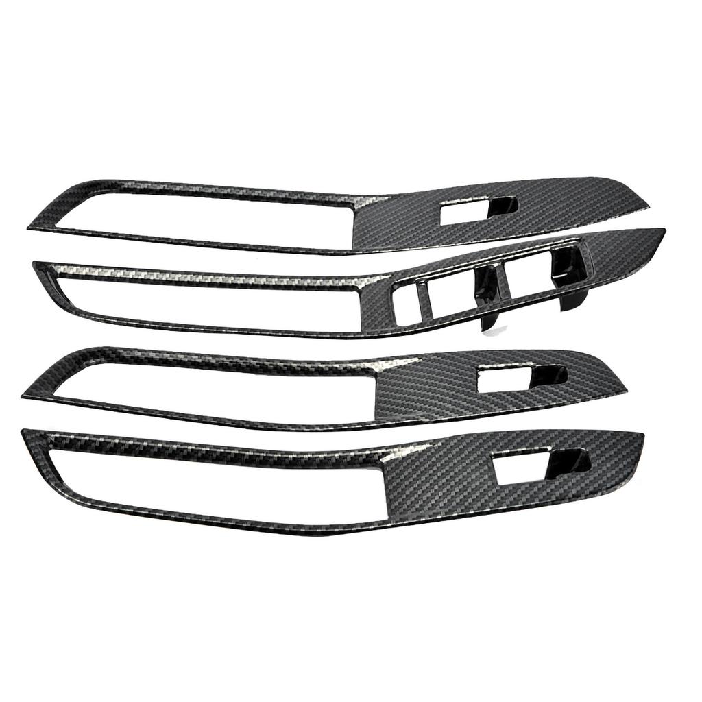 4pcs set Window Switch Panel Cover Trim Decorative Sticker for MG ZS 2017‑2018 Carbon Fiber