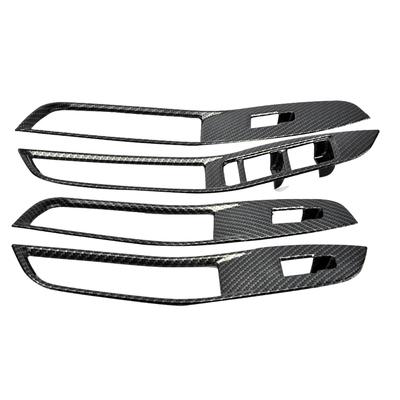 4pcs Set Window Switch Panel Cover Trim Decorative Sticker for MG ZS 2017‑2018 Carbon Fiber