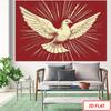 2D Holy Communion Backdrop, Red Holy Spirit Dove Confirmation Baptism Religious Photography Background Decor