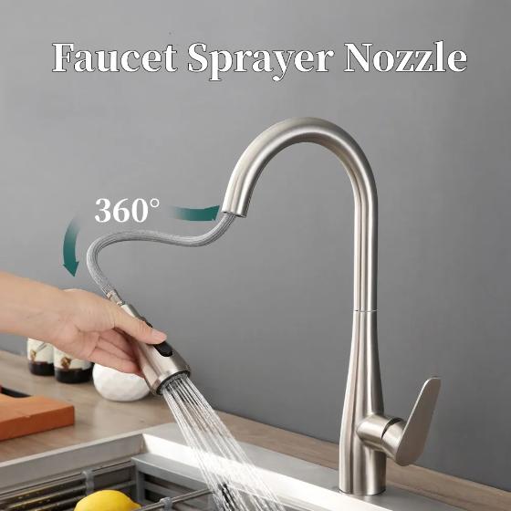 3-in-1-Küchenarmaturkopf, um 360° drehbar, schwenkbarer Wasserhahn, spritzwassergeschützt, Ersatzteile für Waschbeckenarmaturen