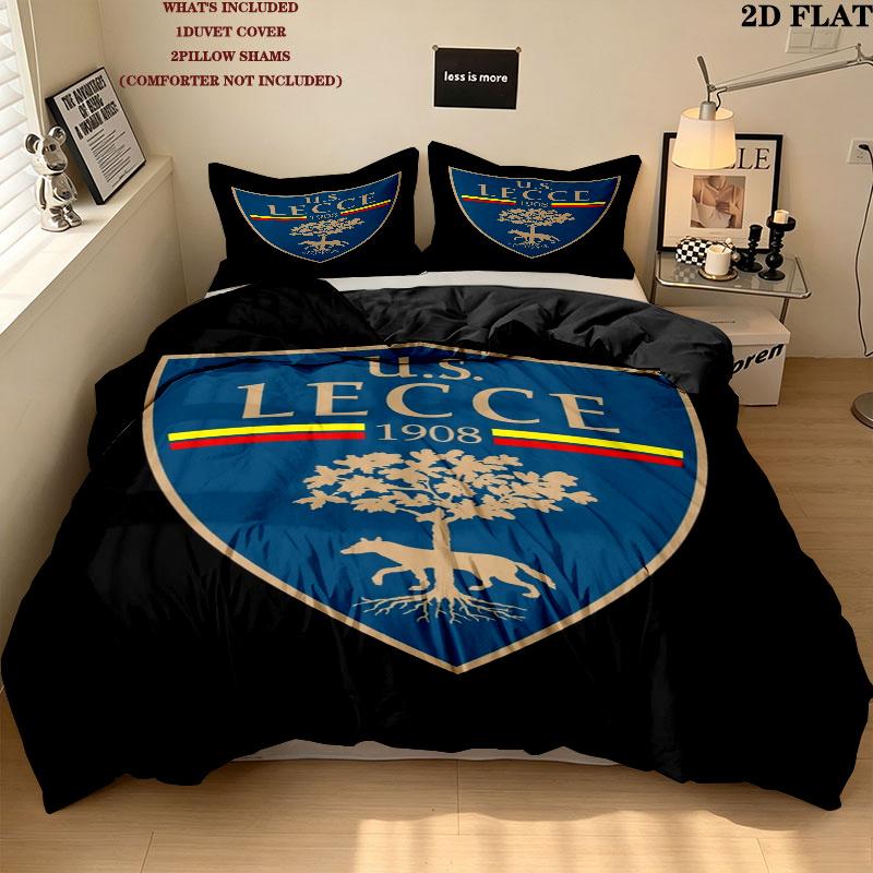 Unione Sportiva Lecce Pattern Bedding uilt Set uilt Cover Pillowcase Home Decoration Birthday Gift (1 * duvet cover + 2 * pillowcase without core)