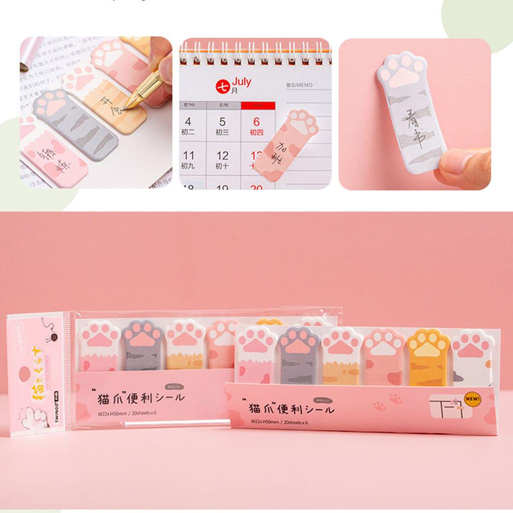 Cute Cat Paw Sticky Notes Animal Cartoon Sticky Marker Sticky Notes Fun Sticky Notes Cute Notepads Cute Sticky Note Pads