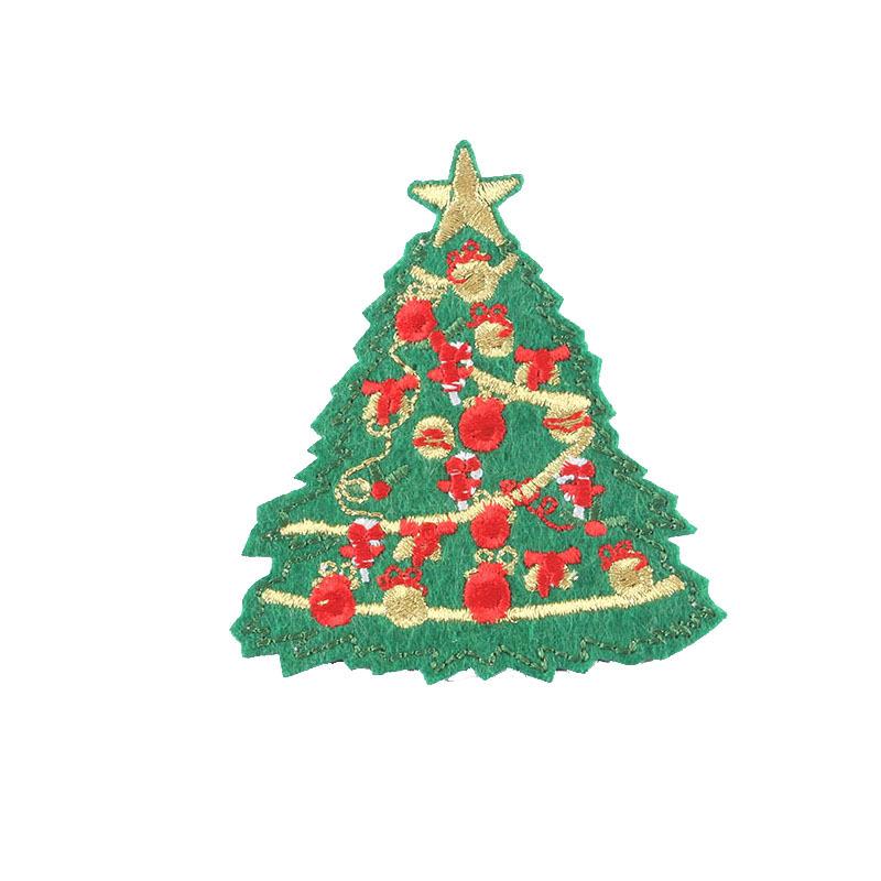 Embroidery Label Christmas Sequined Snowman Cloth Label Down Jacket Patch Sticker Decorative Decal Embroidery Cloth Sticker