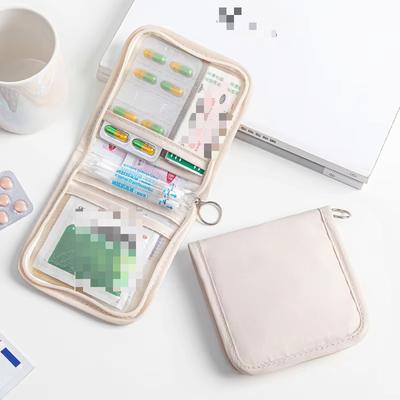Portable Pocket Polyester Medicine Bag Outdoor Travel Camping Medical Bag First Aid Kit Bandaid Disinfection Supplies Organizer