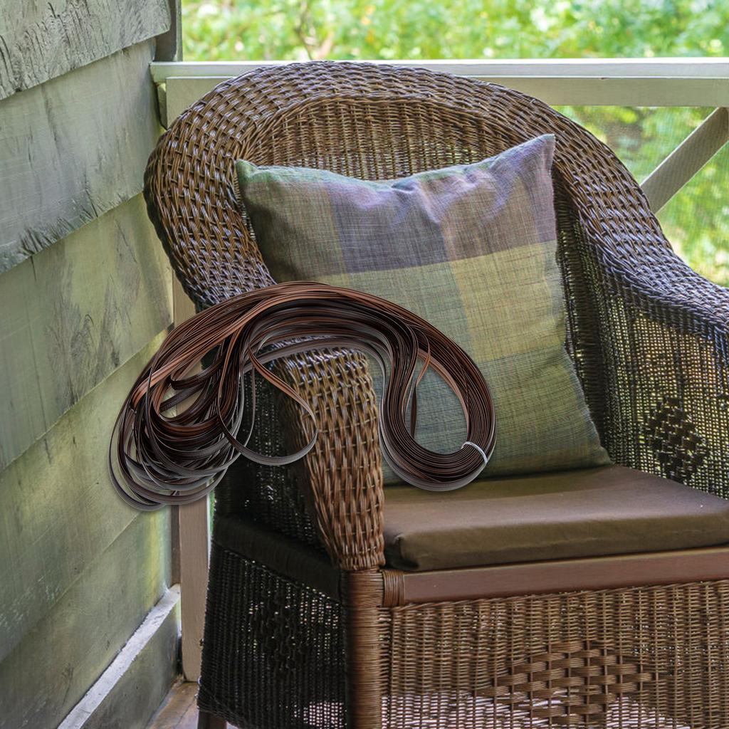 1 Roll DIY Rattan Weaving Material Strong Flexible Flat Plastic Wicker for Furniture Repair Handmade Basket Craft Projects