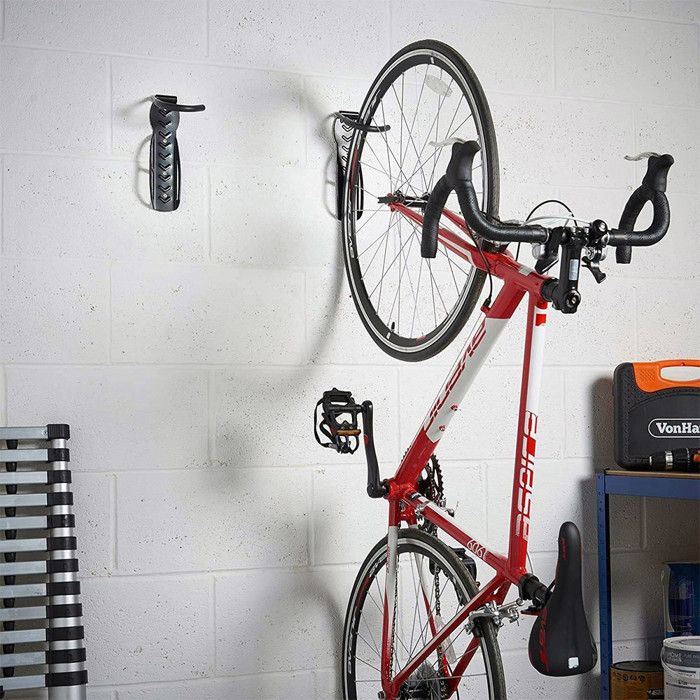Crochet de Suspension Mural pour Vélo - HANGBIKE - Kit de Montage Inclus - Capacité 30Kg - Noir