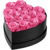 Eterfield Forever Flowers In Heart Shape Box Preserved Roses That Last Over a Year Gifts for Mother Wife Valentines Day Mothers Day (Black Box, 16