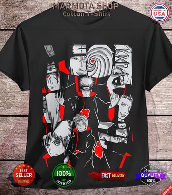 Akatsuki Shirt Naruto Shippuden Madara Itachi Anime Style Tee T-Shirt All Size