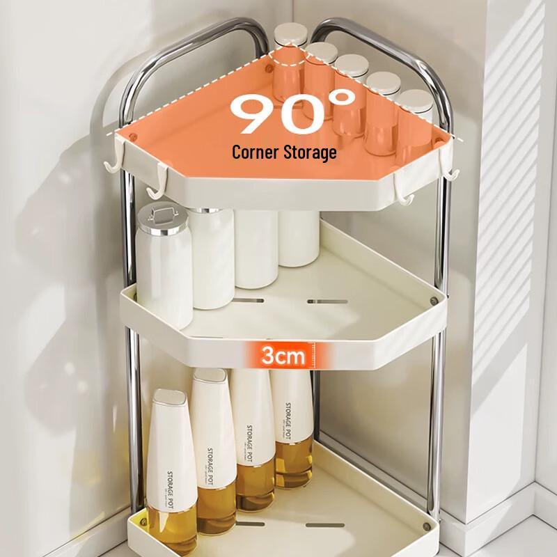 You Shu 2-Tier Stainless Steel Corner Kitchen Storage Shelf