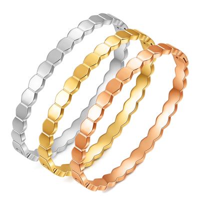 Einfaches Persönlichkeits-Sechseck-Wabenarmband mit Diamant-glänzender Schnalle für Damen