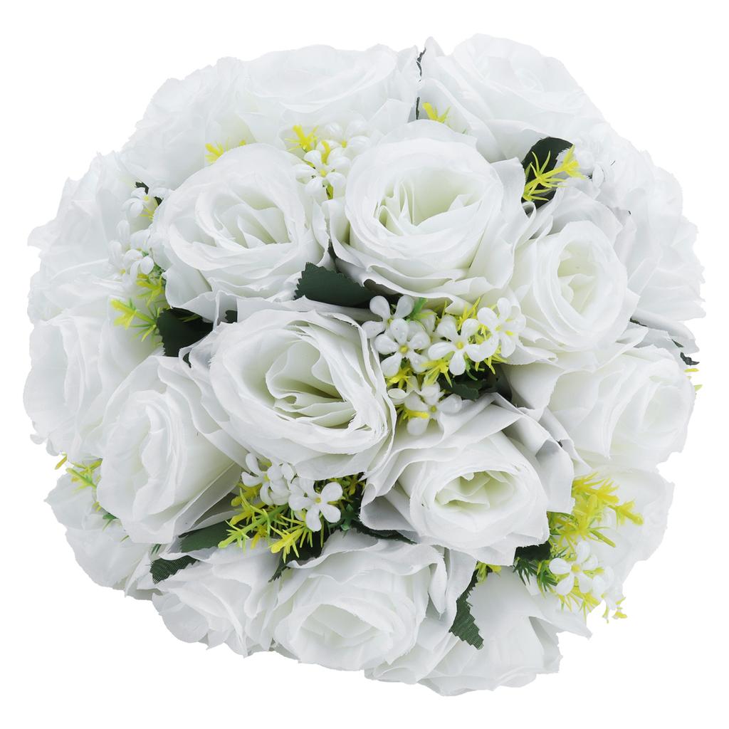 Bridal Bridesmaid Bouquet Innovative Simulation Rose Flowers Bunch Wedding Decoration White