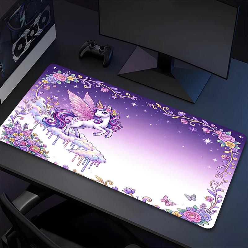 Unicorn Fantasy Xl Gaming Mouse Pad Nonslip Rubber Base Stitched Edge Waterproof Desk Mat For Pc Laptop Gamer Office Computer Accessories C92771