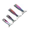 4pcs Fishtail Nail Clipper Set Stainless Steel Electroplated Accurate Cutting Long Handle Portable