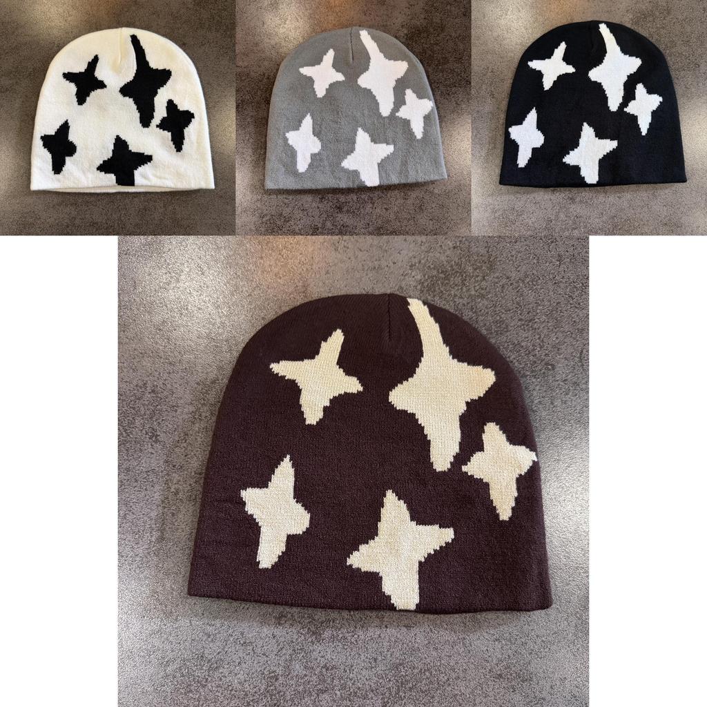 Fashion Star Pattern Neutral Casual Warm Knitted Hat For Youth And Teens