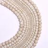 Hot Selliing High Quantity For DIY Loose Beads White Turquoises Earrings Pendants Necklace Bracelet 3-10mm About 20/30/40/50Pcs Natural Stone Round