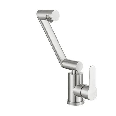 Nessuno Rubinetto Miscelatore Rubinetto Lavandino Acciaio Inox 1080 Gradi Rubinetto Lavandino Bagno Cromato Contemporaneo G1/2 Nessuno