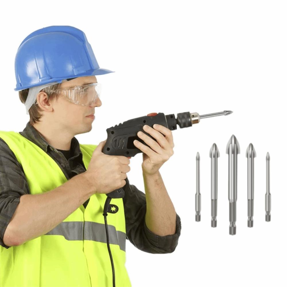 5Pcs Multiple Sizes Triangular Drill Bit Four Side Cross Hex Drill Carbide Drill Bit  Ceramic Tile