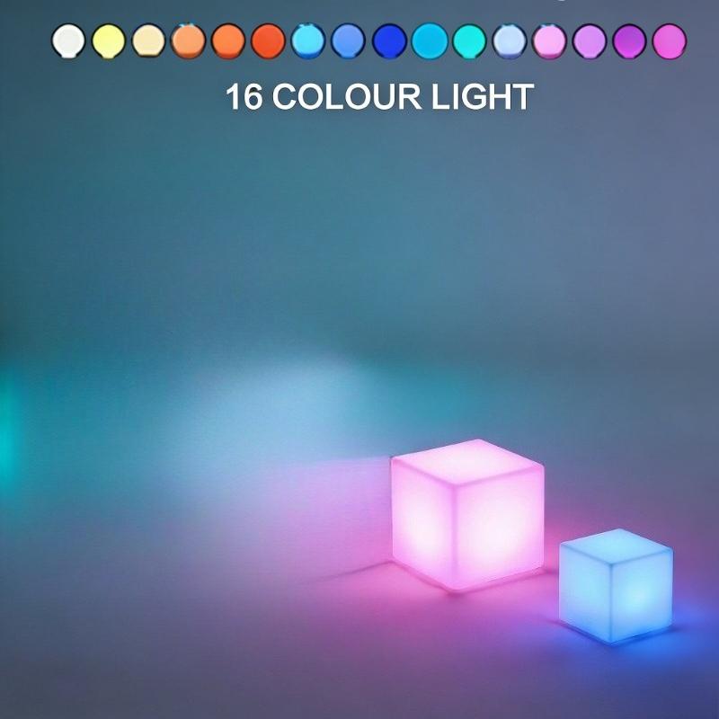 Multi-scene Application RGB Waterproof Rechargeable Small Night Light, Creative Atmosphere Table Lamp LED Luminous Cube Light