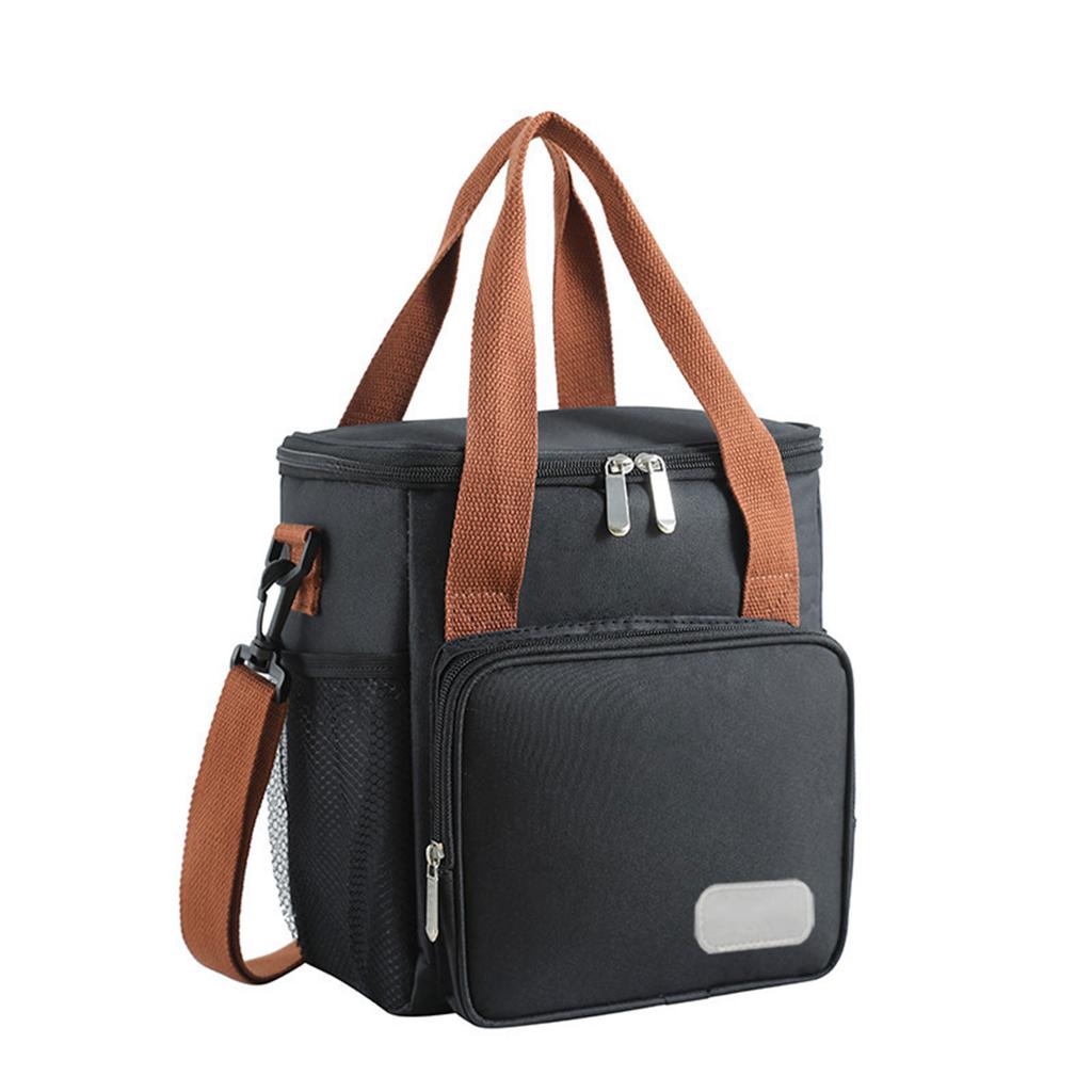 Elegant Multi Compartment Lunch Organizer Insulated Meal Bag with Removable Shoulder Strap Oxford Cloth Food Container