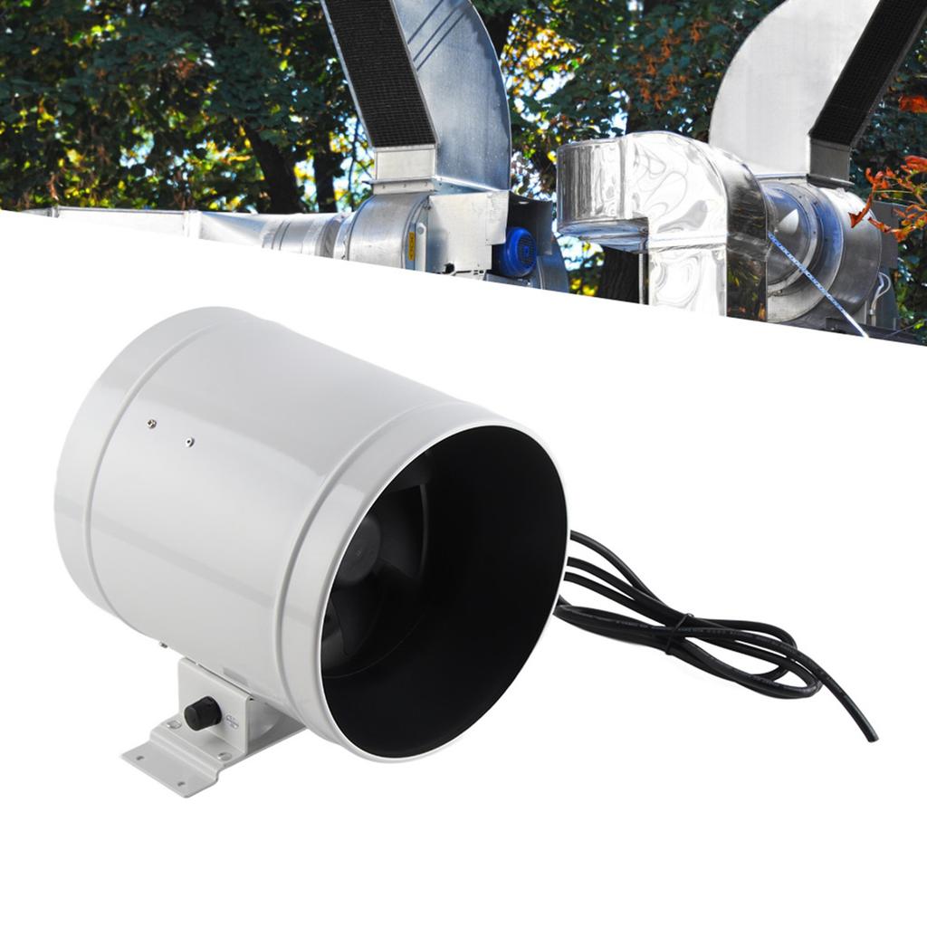 8in Adjustable Speed Controller Duct Fan for Hotels Rooms 75W 3800 RPM 1205m H 710CFM AC220V