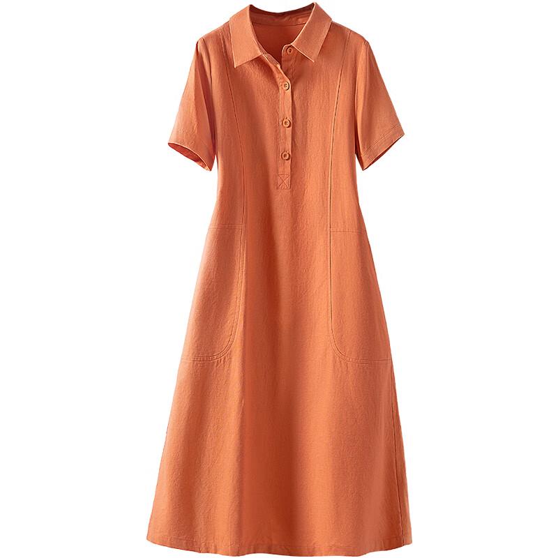 Women s Summer Polo Collar A-line Midi Dress S