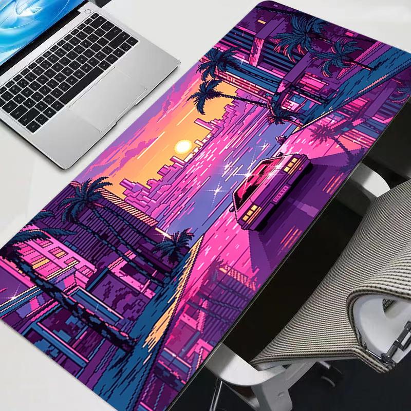 Colorful Anime Mouse Pad Big Size Laptop Desk Mat Gamer Carpet Non-Slip Retro Sports Car Keyboard Pad Gaming Extended Mousepad
