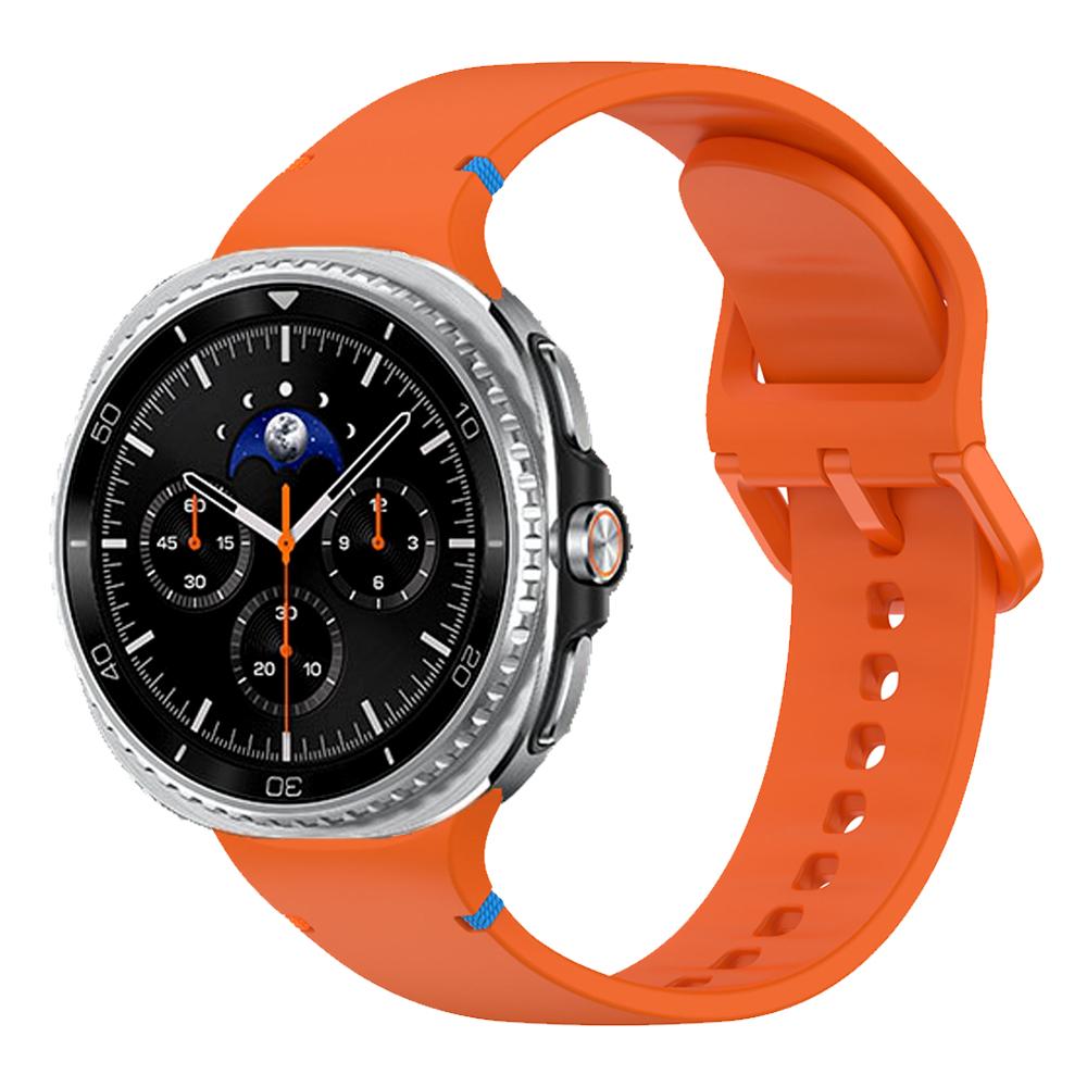 

Спортивный силиконовый ремешок для Samsung Galaxy Watch8 Classic 46 мм Дышащий простой ремешок Galaxy Watch 8 40/44 мм Без зазоров Мягкий ремешок Watch 8 40-44-46mm&S-M оранжевый