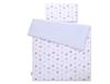 Double-sided 2-piece cotton children's bedding set - gray and blue stars