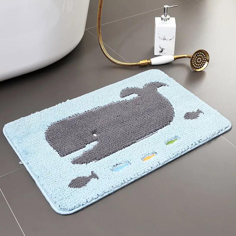 Cartoon Bathroom Floor Mat Anti-slip Mat Door Mat Bedroom Entry Door Home Welcome Mat Carpet Absorbent Foot Mat Washable Kids Rugs
