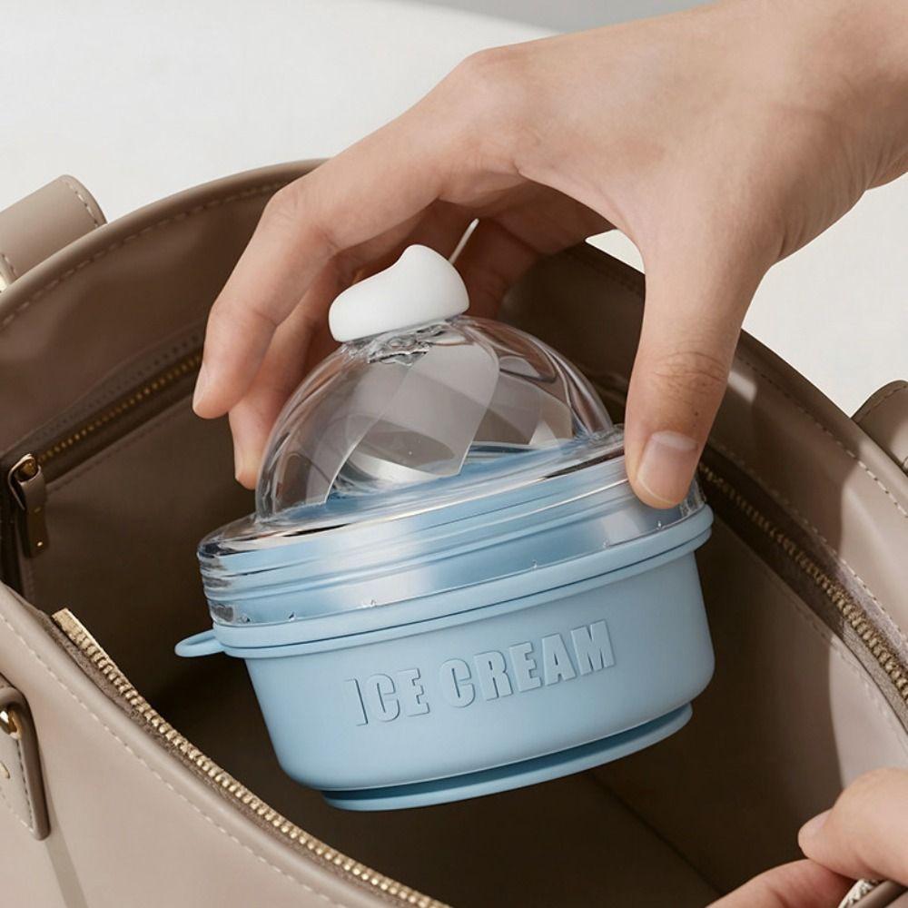 Ice Cream Design Foldable Ice Ball Cup Leak-Proof Ice Cube Water Bottle Ice Cube Kettle  Camping