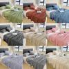 Office Nap Blanket With Solid Color Striped Design For Spring Autumn Relaxation