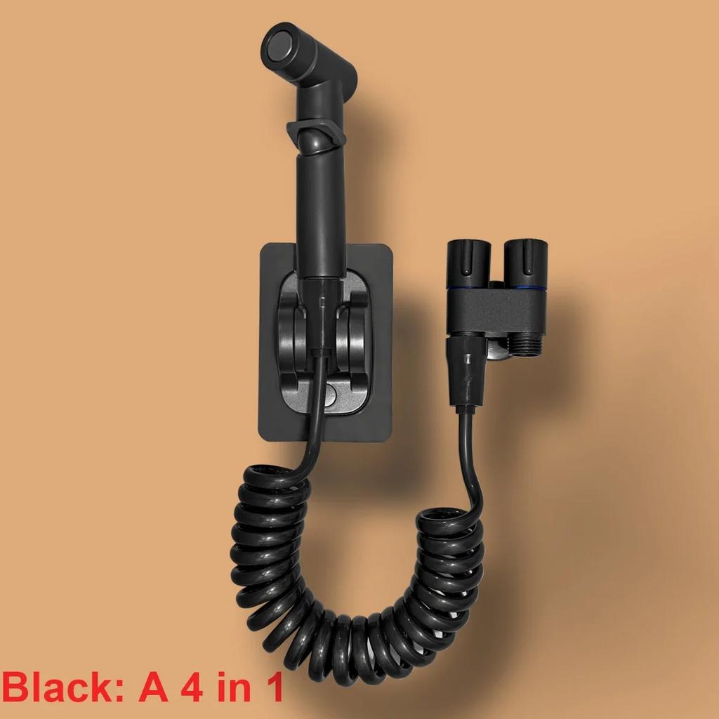 Bidet Toilet Sprayer Set Spray Water Bathroom Handheld Bidet Sprayer Toilet Shower Double Outlet Angle Valve Toilet Accessories