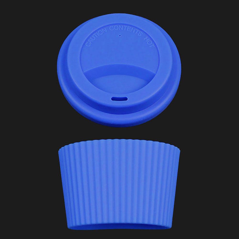 Silicone World 2PCS/Set Silicone Coffee Cup Cover Heat Insulation Anti Slip Cup Sleeve Mug Glass Cup Cover Anti-Dust Cup Lids