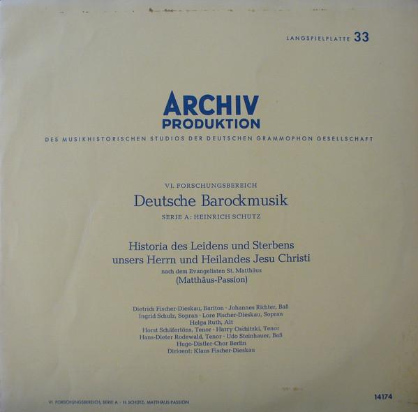 

Виниловая пластинка HEINRICH SCHTZ Historia Des Leidens Und Sterbens U APM14174 Archiv Produkti 1962 Германия Классическая Б/у