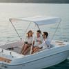 Bimini Top with Support Poles | Resistant, Boat Canopy Metal Frame, for Inflatable Boats