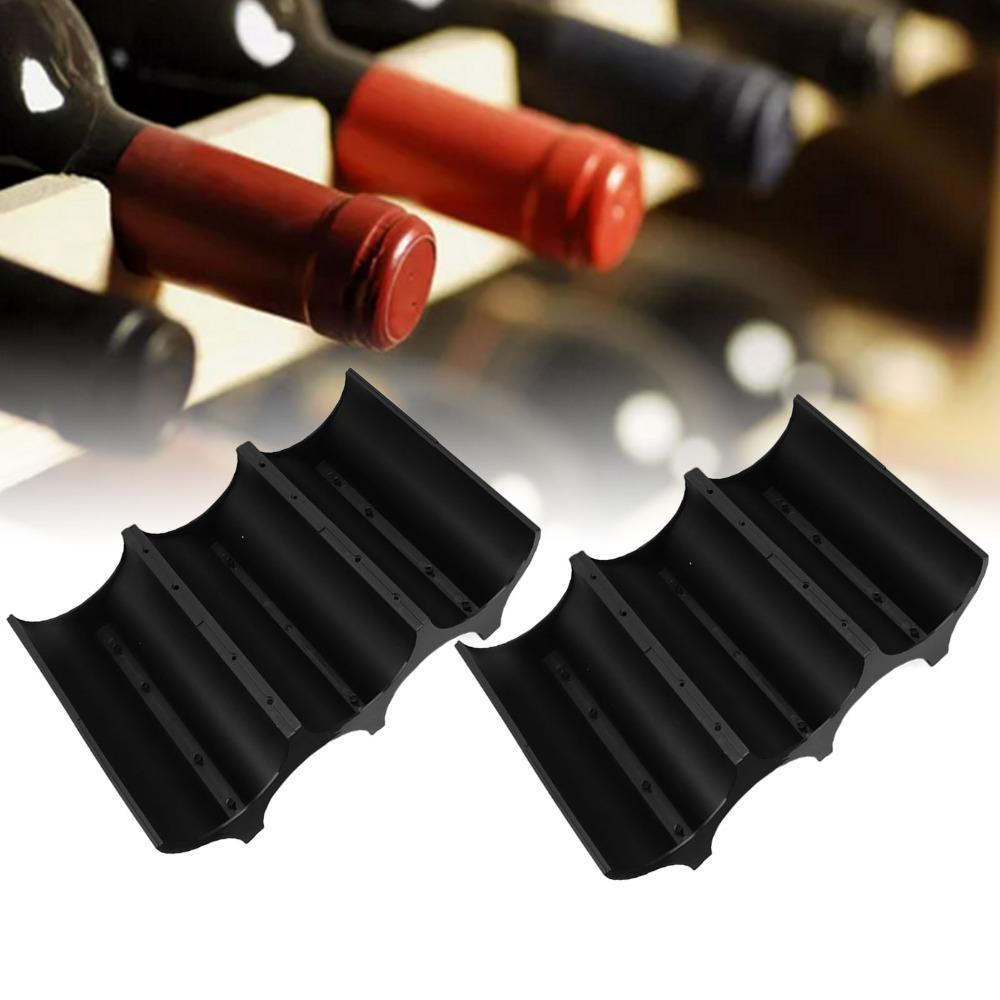 4pcs Anti-Slip Base Red Wine Bottle Holder Black Wine Bottle Organizer Kitchen Storage
