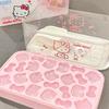 Kitten Kt Press Ice Cube Mold - Cute Cartoon Silicone Ice Tray, Household Ice Making And Storage Box