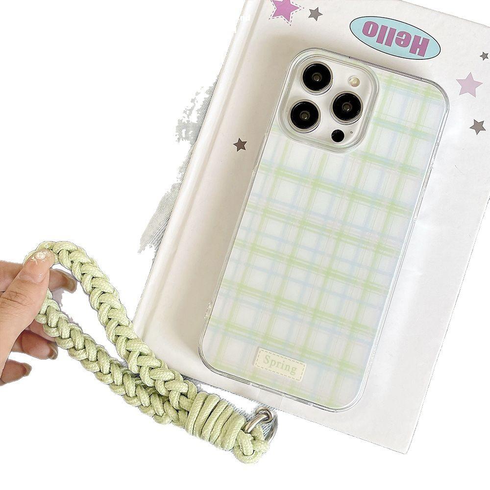 New Checkered Suits Apple 16promax Mobile Phone Case Apple 15 Protective Case 14 Bracelet 13 Anti Fall 12 Women's Models