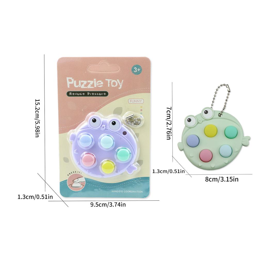 Cartoon Toy Fish Shape Bubble Pressing Toy Keychain Holding Sensory Toy Pressure Release Toy Mini Gadget Funny Gift