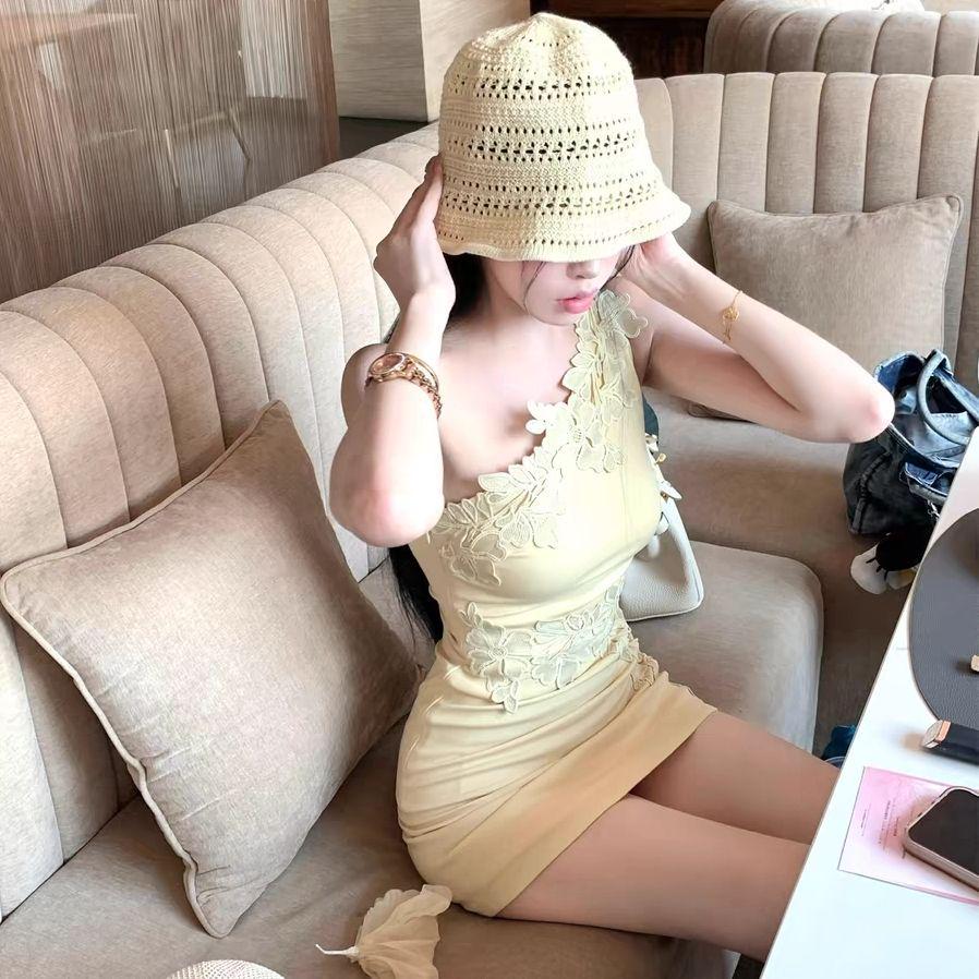 Pure Desire Sexy One-Shoulder Dress, Summer Slimming Bodycon Mini Skirt