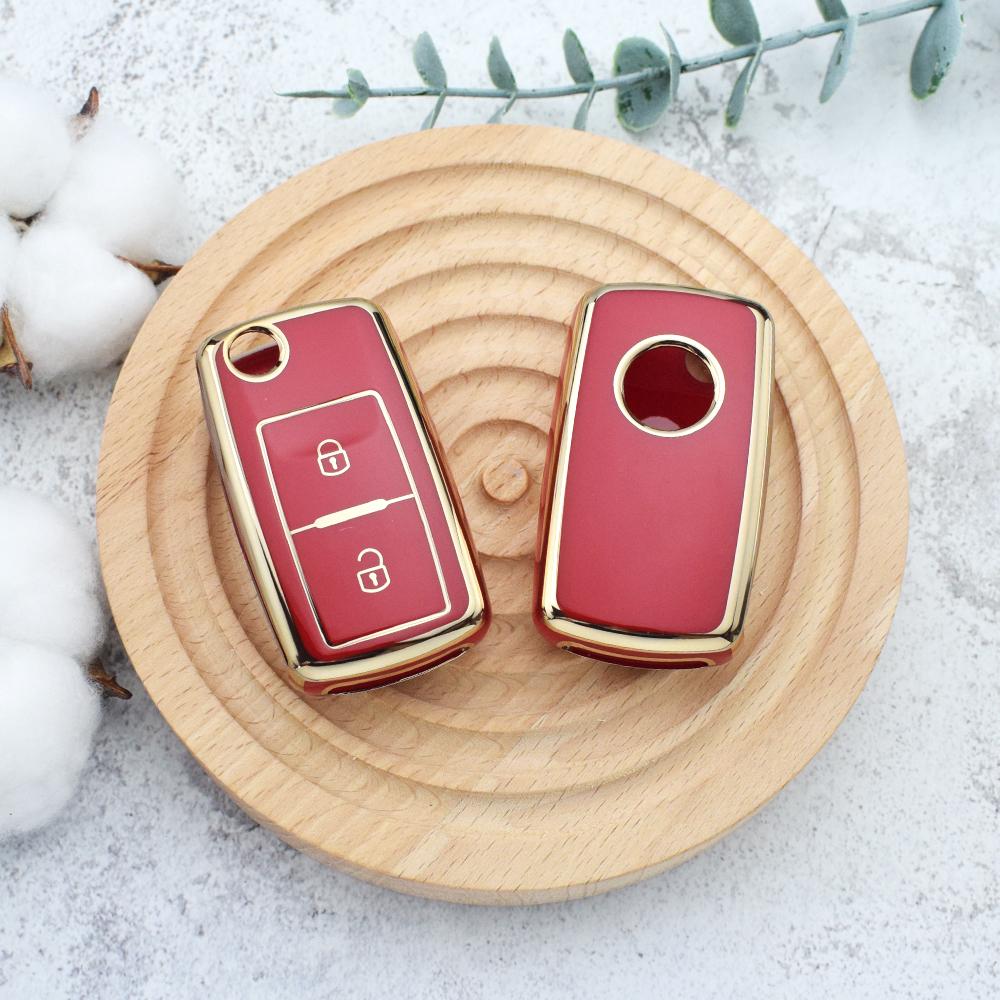 2 Buttons TPU Car Key Case Cover Shell Fob For VW Volkswagen MK4 Bora Golf 4 5 6 Jetta Passat Polo Bora Touran Skoda Seat