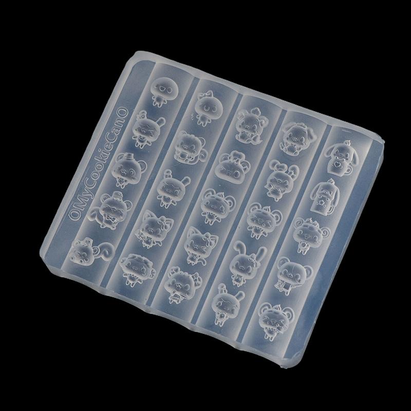 3D Relief Silicone Nail Art Molds Cartoon Animal Rabbit Cat Dog Design Diy Nail Art Decorations Transparent Manicure Template