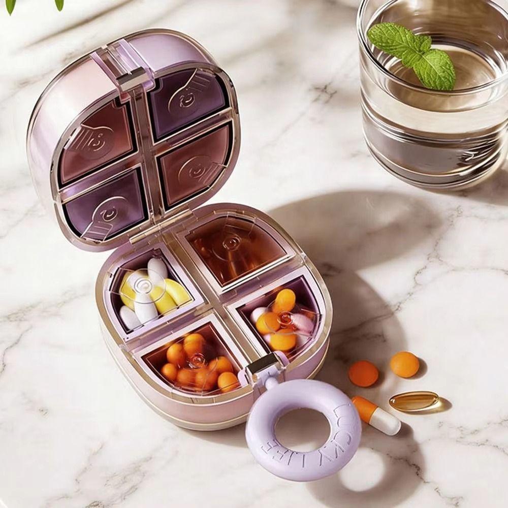 Sealed Magnetic Cube Pill Organizer Magnetic Mini Pill Case Tablet Container  Weekly Use