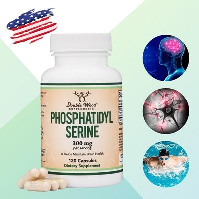 Phosphatidylserine Powder Brain Nutritional Supplement Efficacy Dementia Prevention High Content 300mg 60 Days Supply, 120 Tablets, 1 Unit